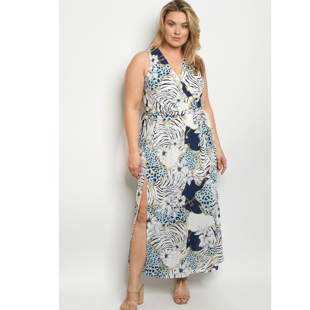 White Mix Prints Maxi (Plus)